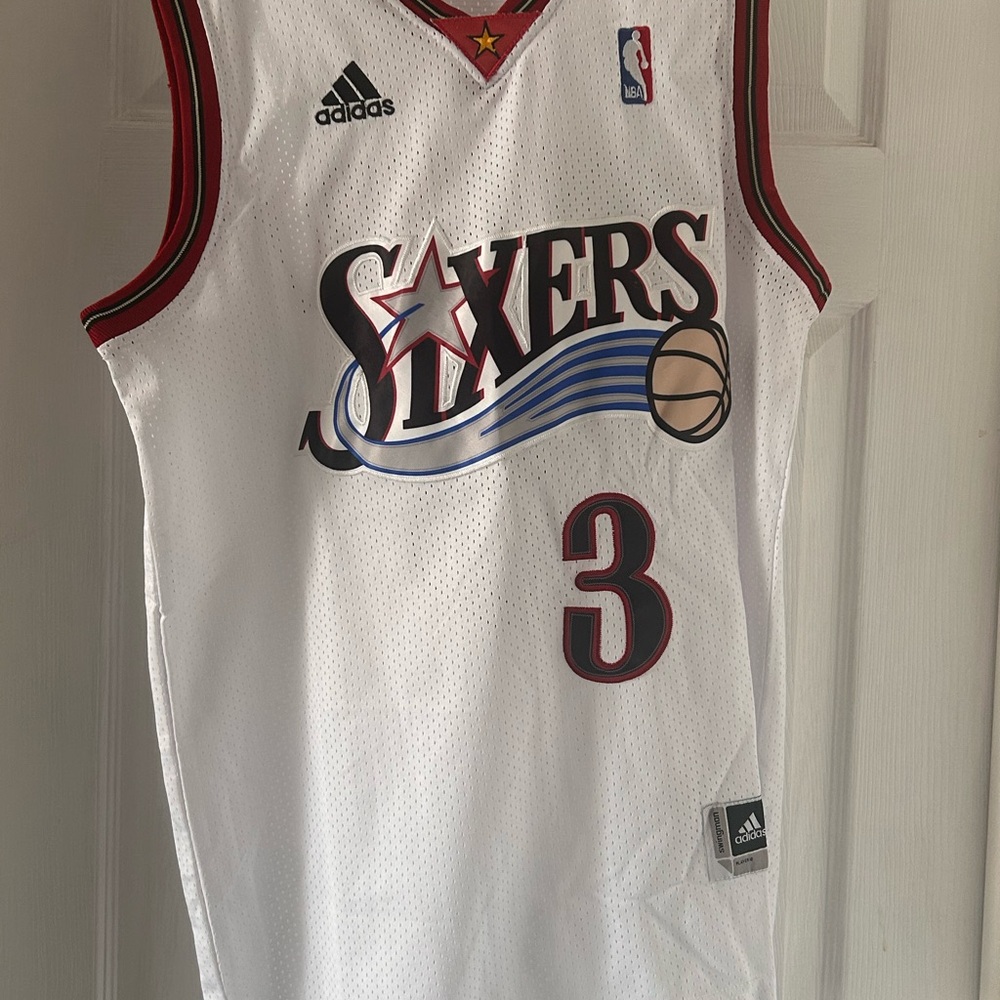 Adidas Iverson Philadelphia Sixers White Basketball Jersey